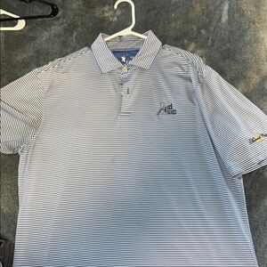 Fairway & Greene Prairie Dunes Blue and White Polo Shirt Classic Design